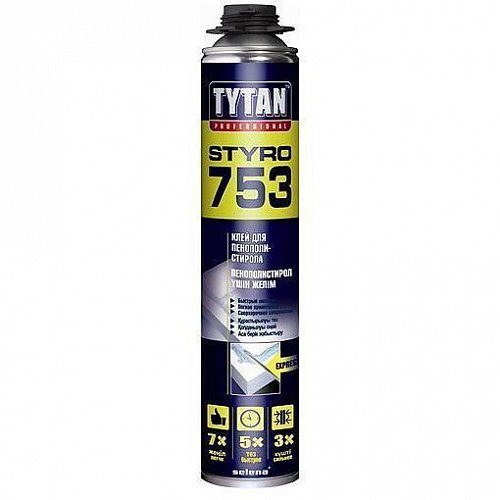 Tytan: Клей для наружной теплоизоляции Styro 753 GUN 750 мл (77961)